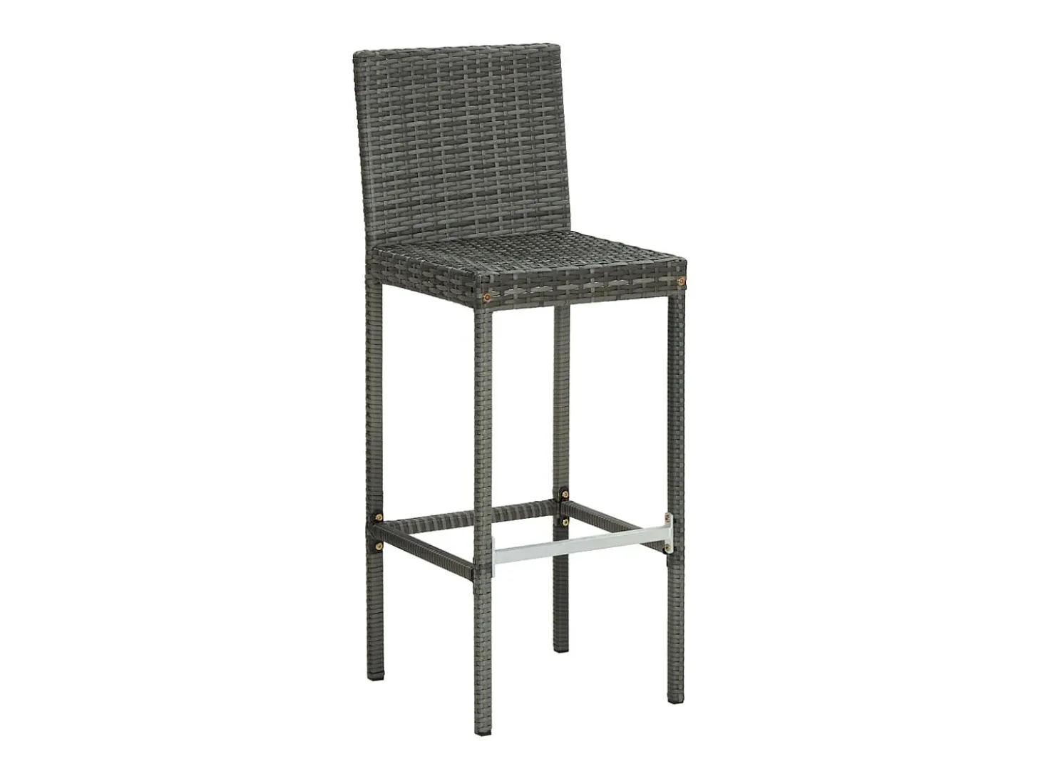 Taburetes de cocina con cojines 6 uds ratán sintético gris