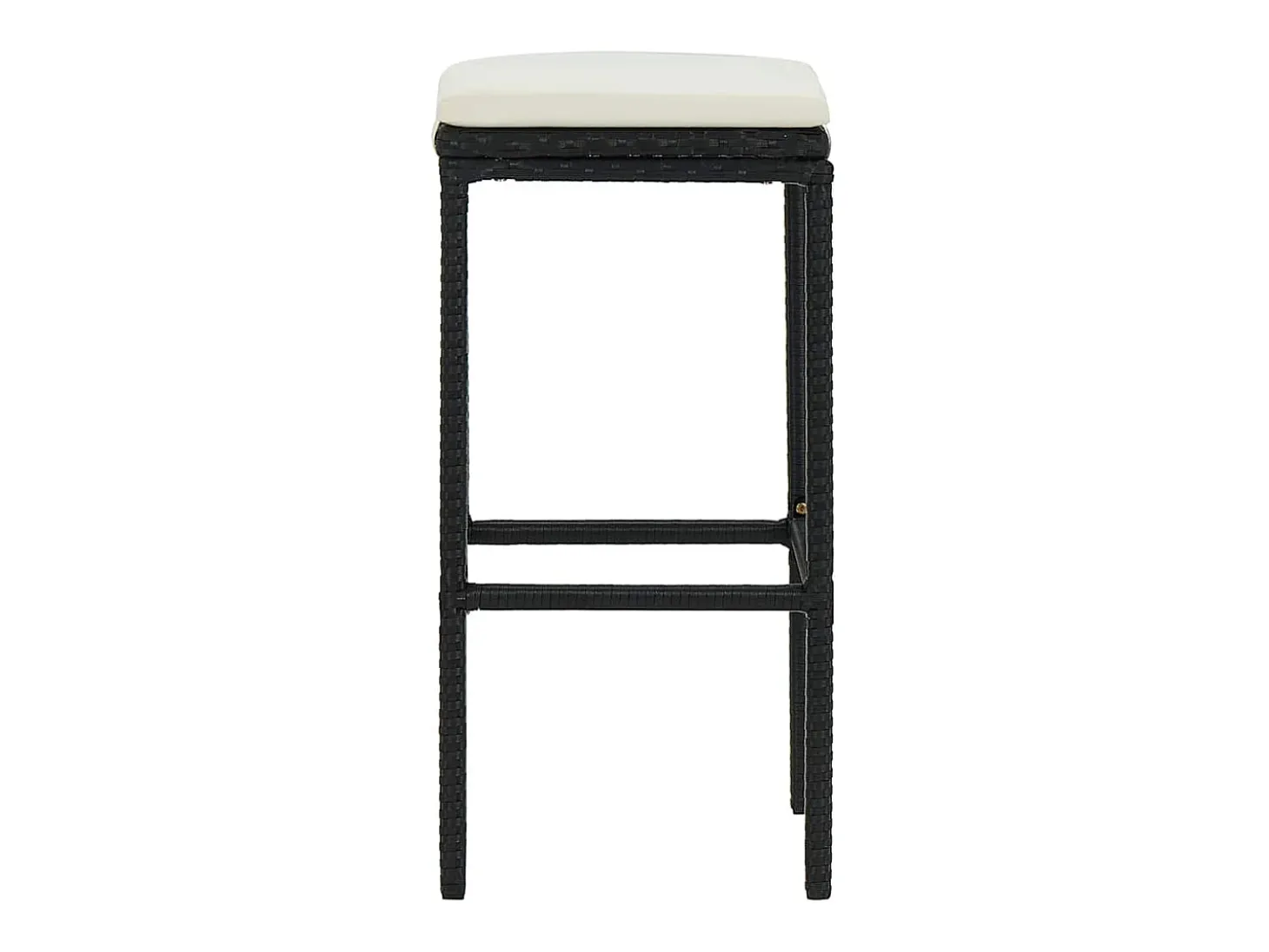 Taburetes de cocina con cojines 4 uds ratán sintético negro