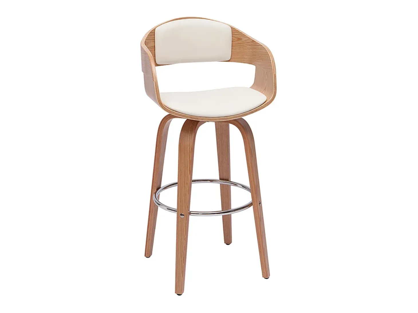 Taburetes de cocina nórdicos con giro 360° de madera clara 67.5 cm GAO