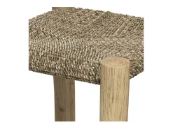 Taburetes para isla de cocina de junco de mar y teca 65 cm - Jovan
