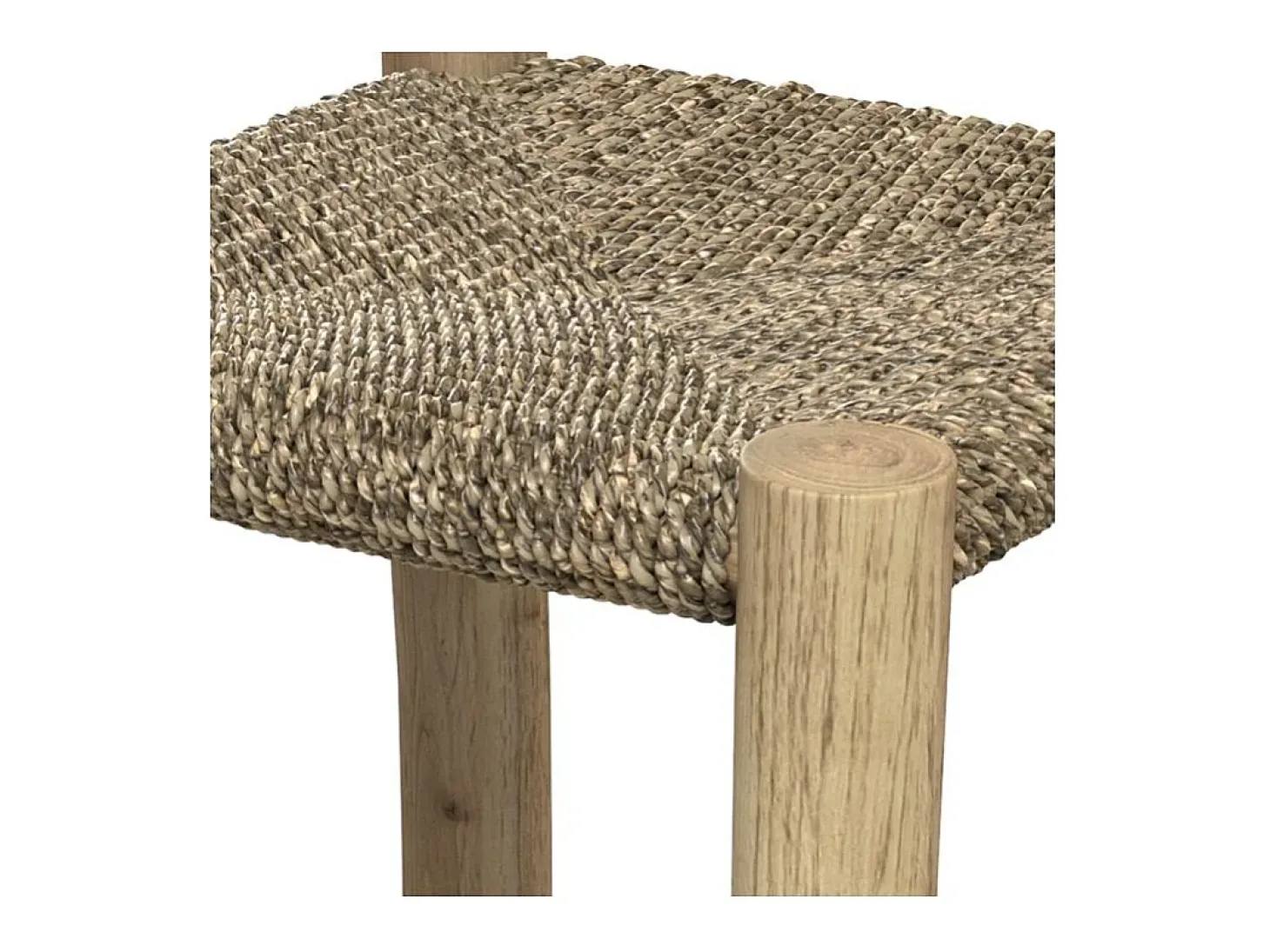 Taburetes para isla de cocina de junco de mar y teca 65 cm - Jovan