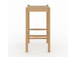 Taburetes para isla de cocina de mimbre y madera 65 cm - Kepler