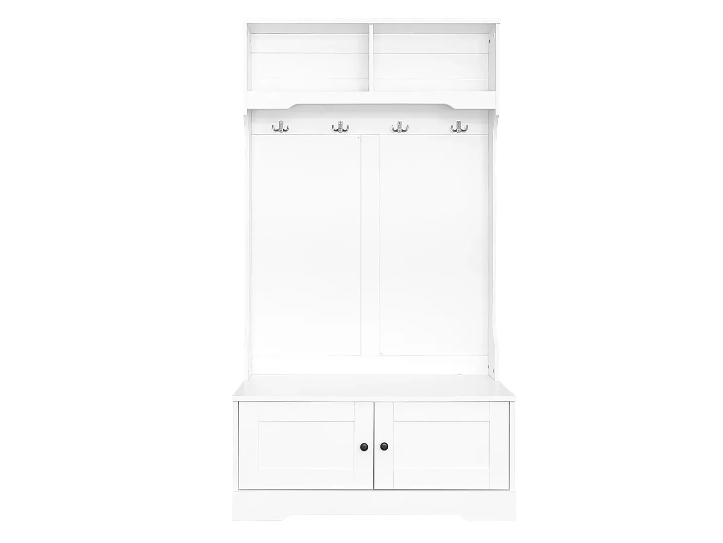 Taquilla blanca con 2 puertas y 4 ganchos, de aglomerado, estilo minimalista.