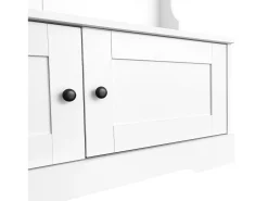 Taquilla blanca con 2 puertas y 4 ganchos, de aglomerado, estilo minimalista.