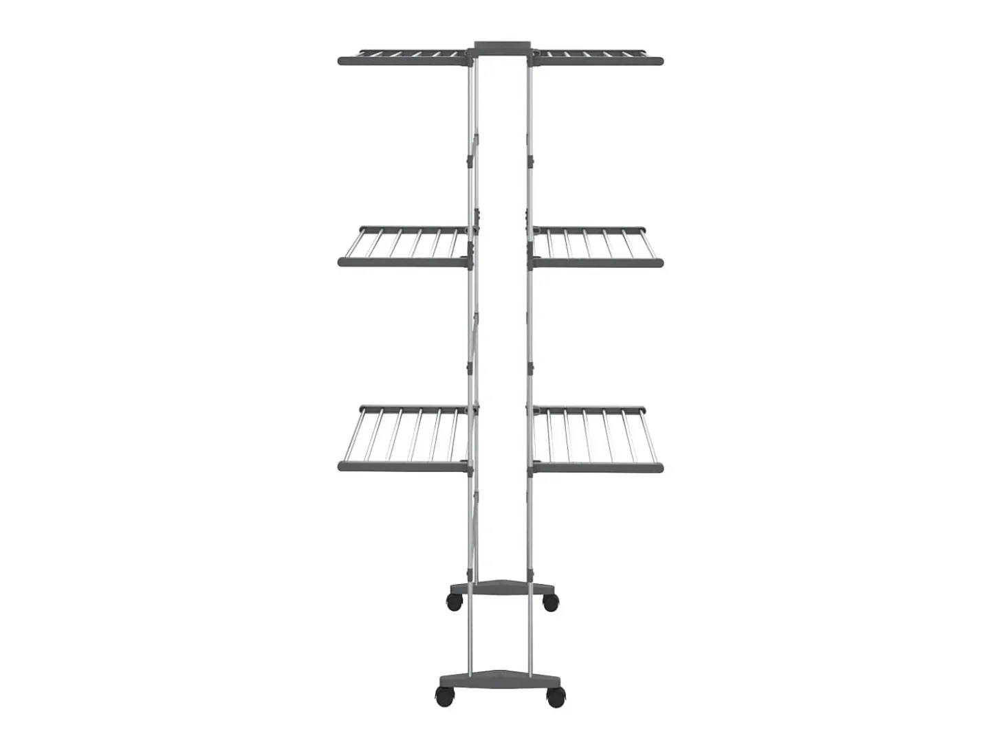 Tendedero de 3 niveles con ruedas plateado 60x70x129 cm ES926528