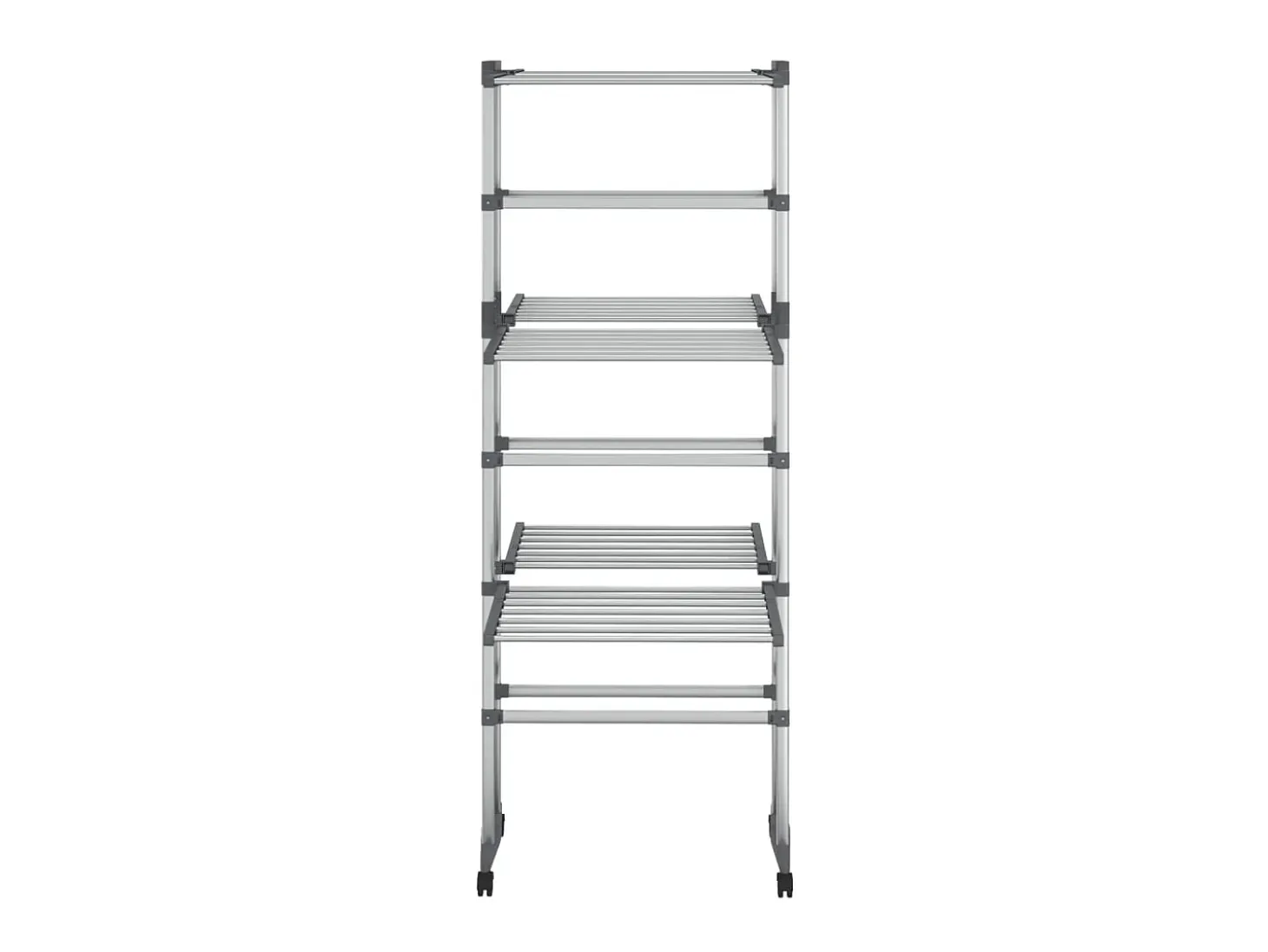 Tendedero de 3 niveles con ruedas plateado 60x70x129 cm ES926528