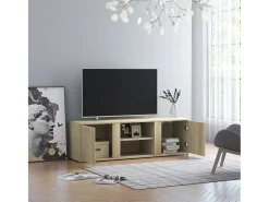 Teodoro Giuseppe Mueble de TV madera contrachapada color roble 120x34x37 cm