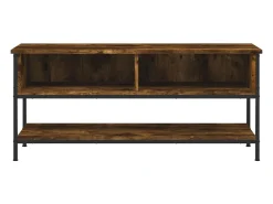 Thilda Mueble para TV madera contrachapada roble ahumado 100x35x45 cm