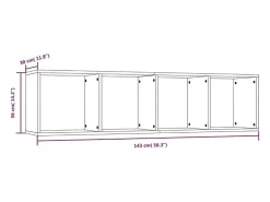 Thorben Estantería/mueble de TV madera roble marrón 143x30x36 cm