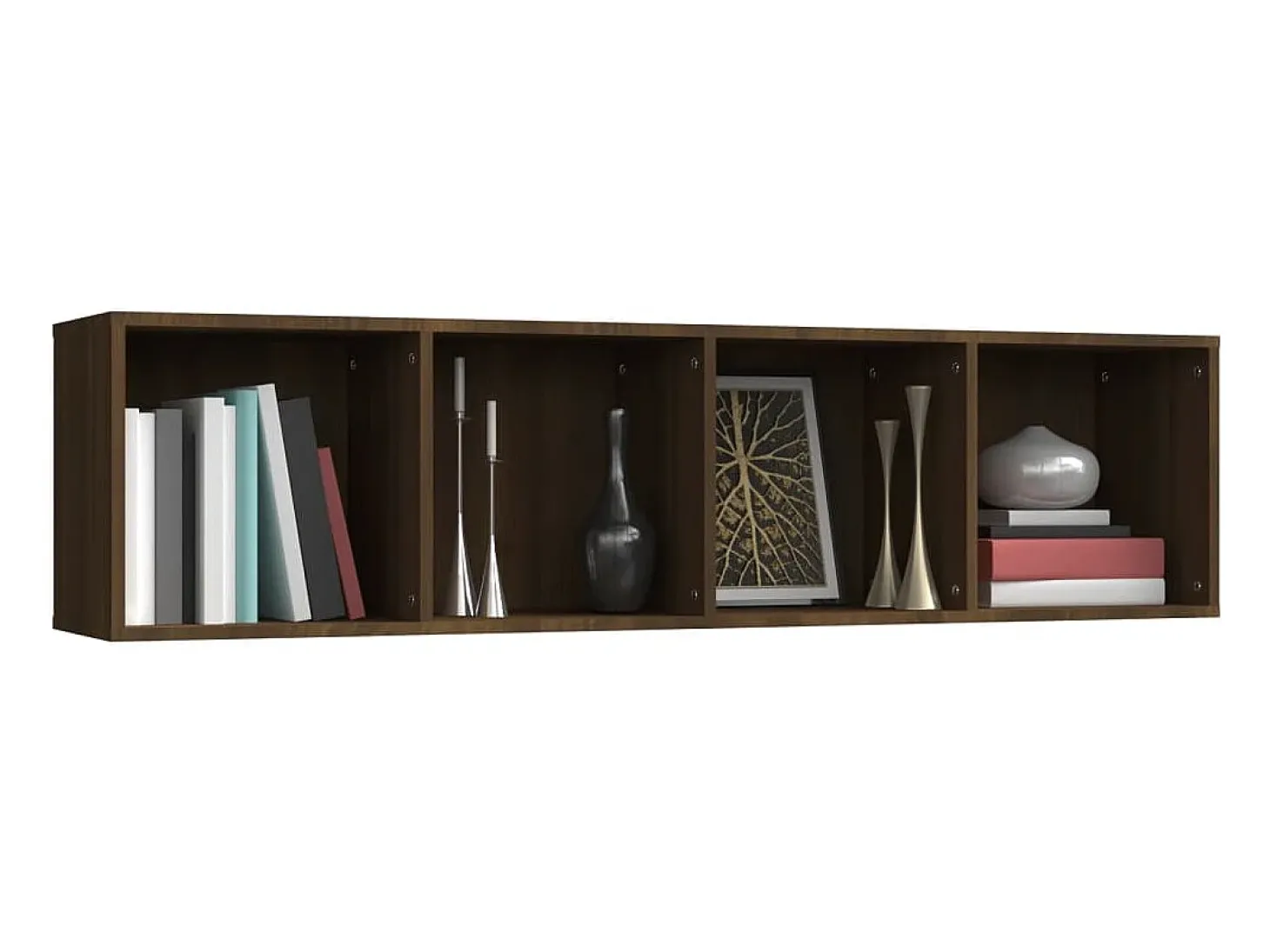 Thorben Estantería/mueble de TV madera roble marrón 143x30x36 cm