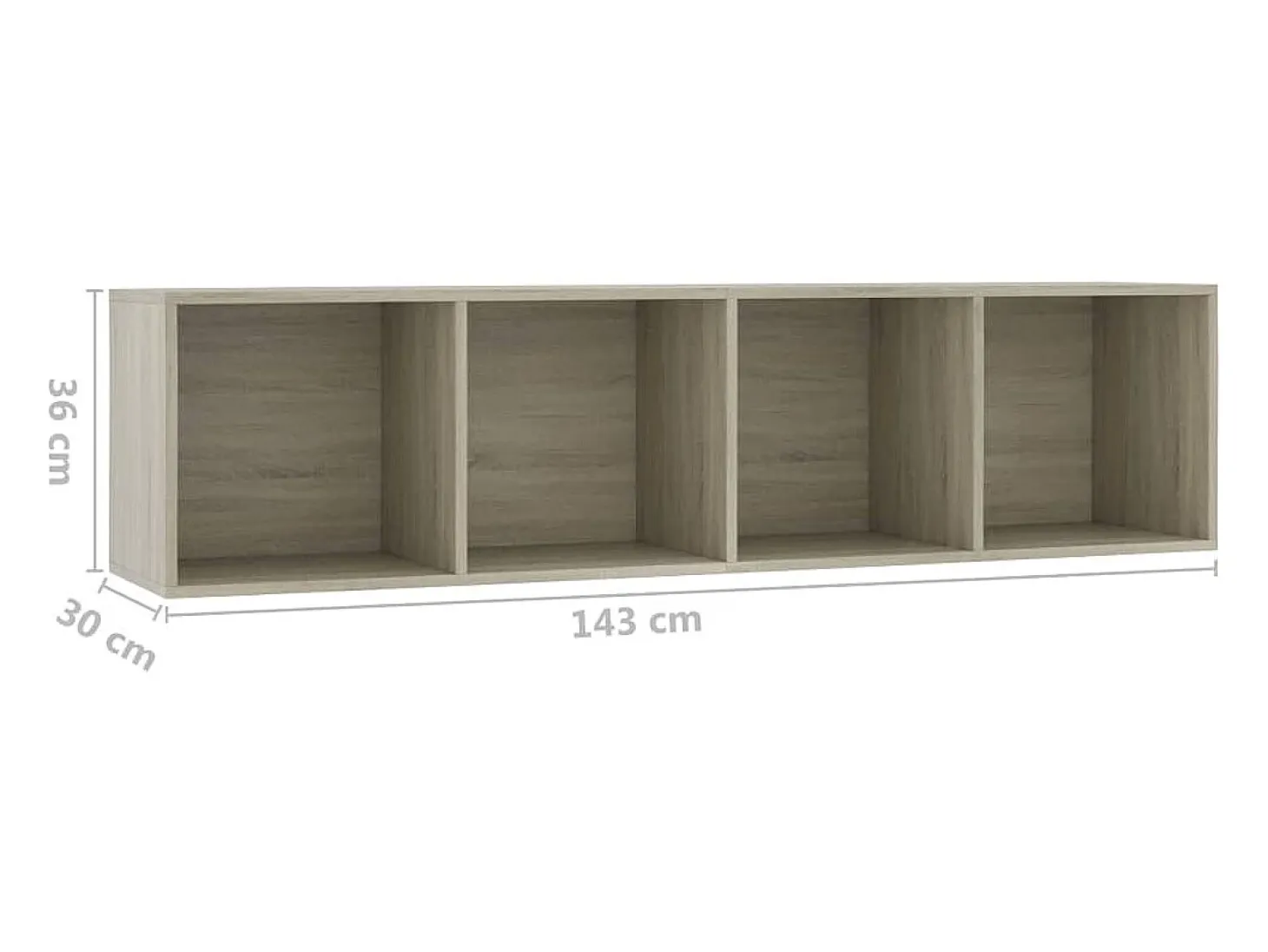 Thorben Estantería/mueble de TV roble Sonoma 143x30x36 cm