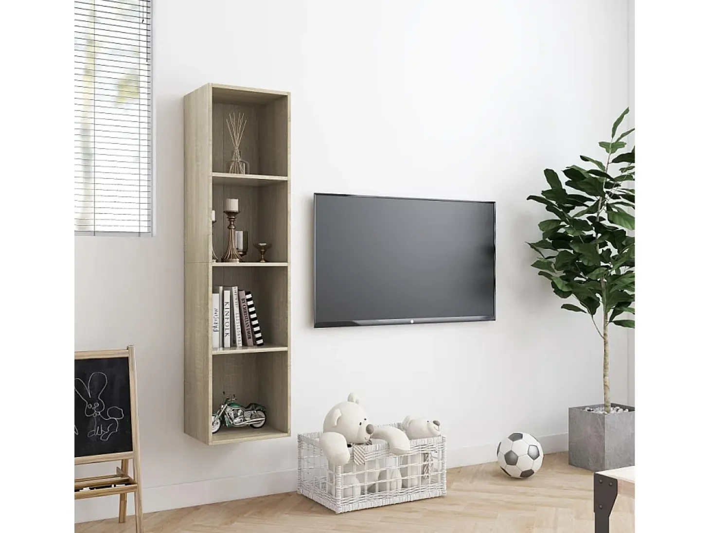 Thorben Estantería/mueble de TV roble Sonoma 143x30x36 cm