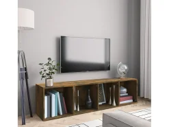 Thorben Estantería/mueble de TV madera roble ahumado 143x30x36 cm