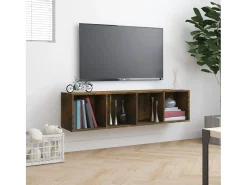 Thorben Estantería/mueble de TV madera roble ahumado 143x30x36 cm
