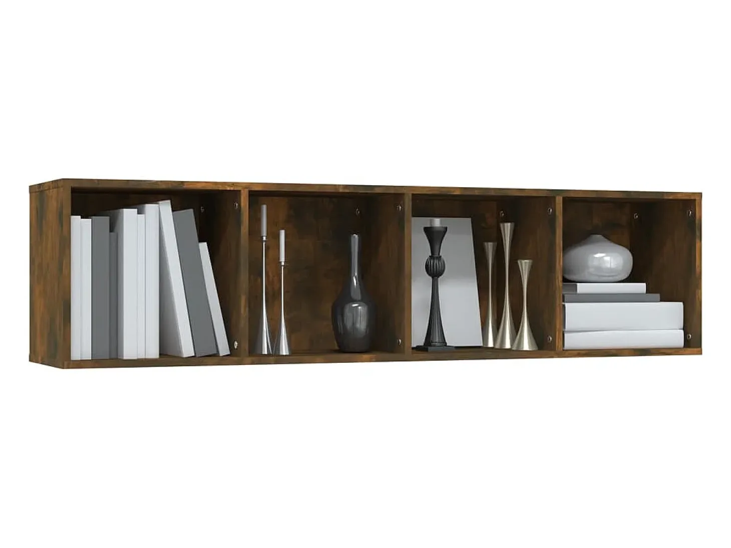 Thorben Estantería/mueble de TV madera roble ahumado 143x30x36 cm