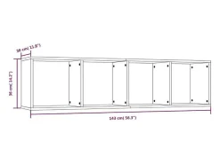 Thorben Estantería/mueble de TV madera gris Sonoma 143x30x36 cm