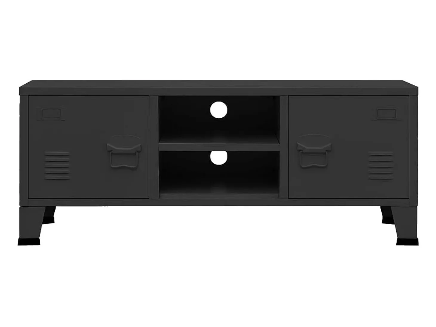 Timo Mueble de TV industrial metal negro 105x35x42 cm