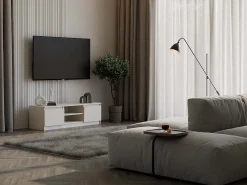 TIVOLI - Mueble de TV de estilo moderno - 120x40x36cm - 2 nichos + 2 puertas - Almacenamiento de equipos de TV/audio
