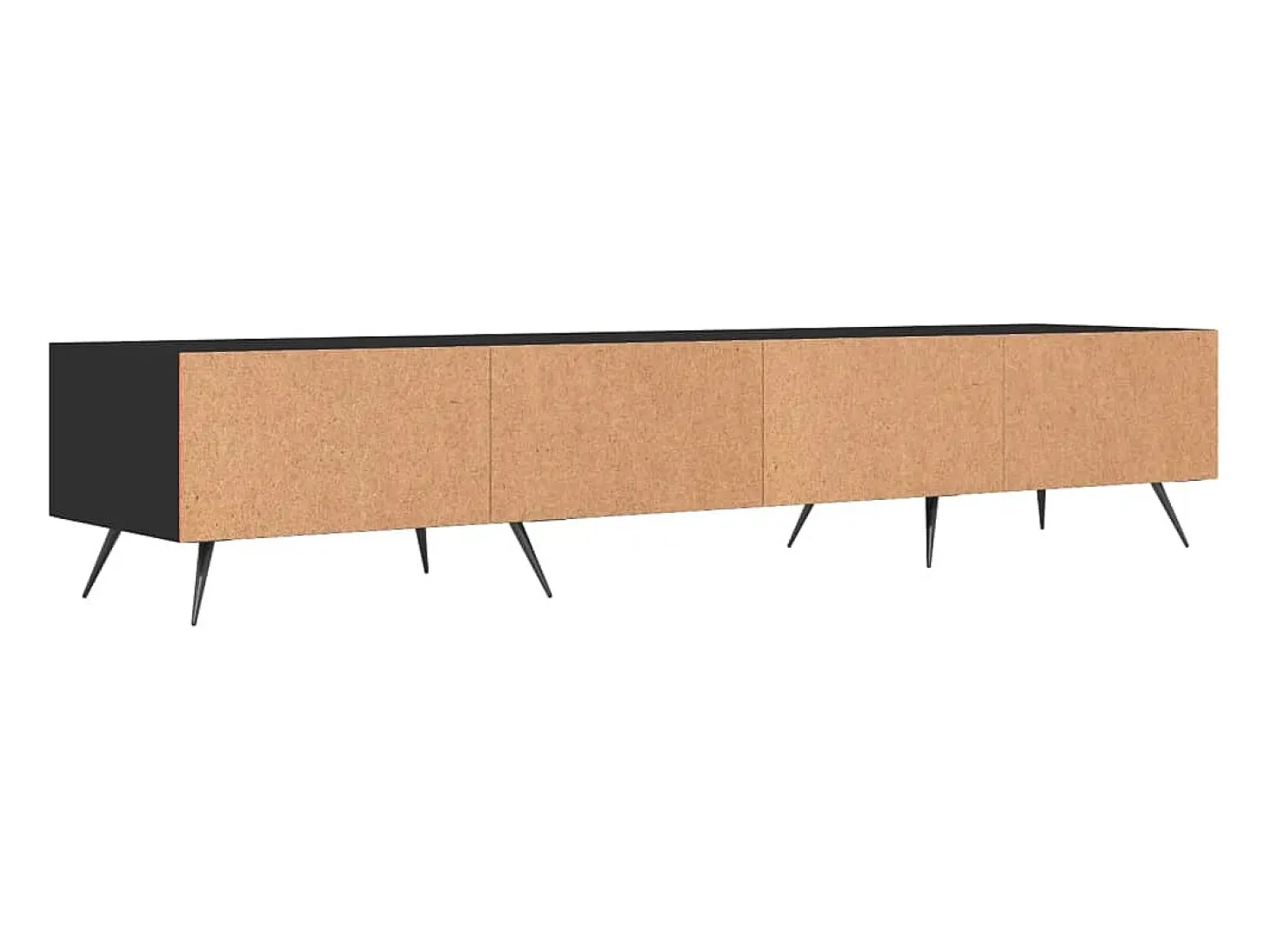 Tjorlin Mueble de TV madera de ingeniería negro 150x36x30 cm
