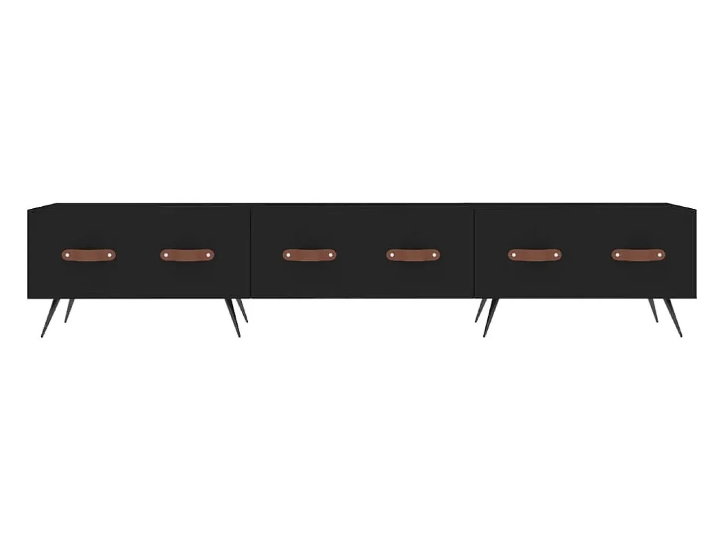 Tjorlin Mueble de TV madera de ingeniería negro 150x36x30 cm