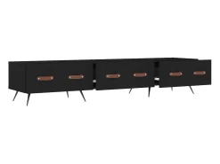 Tjorlin Mueble de TV madera de ingeniería negro 150x36x30 cm
