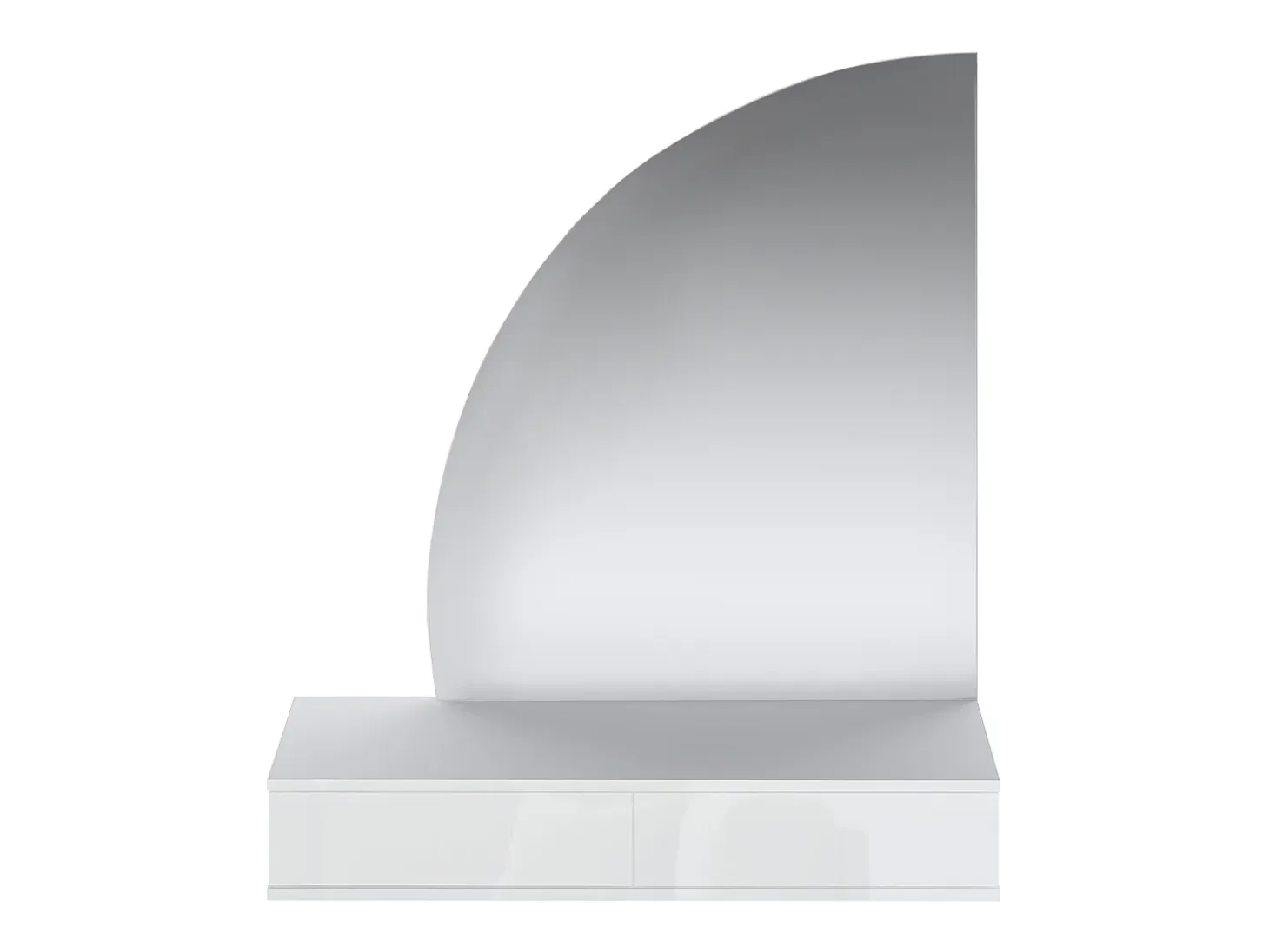 Tocador de pared con espejo LED y 2 cajones, blanco - JINEZA