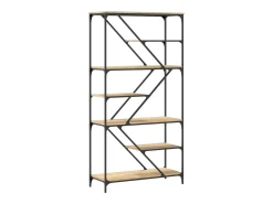 Torgir Estantería madera de ingeniería acero roble Sonoma 91x36x176 cm