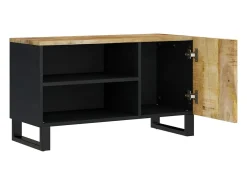 Torval Mueble de TV madera mango y madera contrachapada 80x33x46 cm