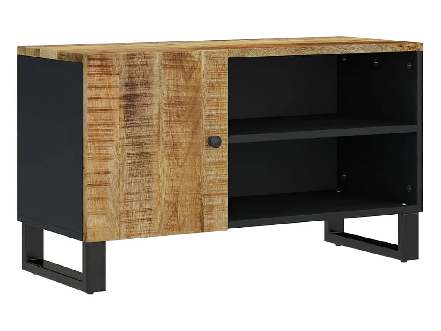 Torval Mueble de TV madera mango y madera contrachapada 80x33x46 cm