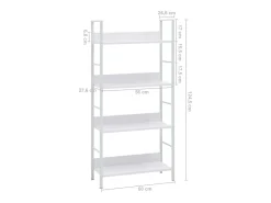 Uggeløse Estantería 4 niveles madera ingeniería blanco 60x27,6x124,5 cm