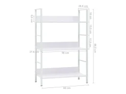 Uggeløse Estantería de 3 niveles madera ingeniería blanco 60x27,6x90,5cm