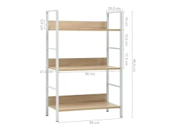 Uggeløse Estantería de 3 niveles madera ingeniería roble 60x27,6x90,5 cm
