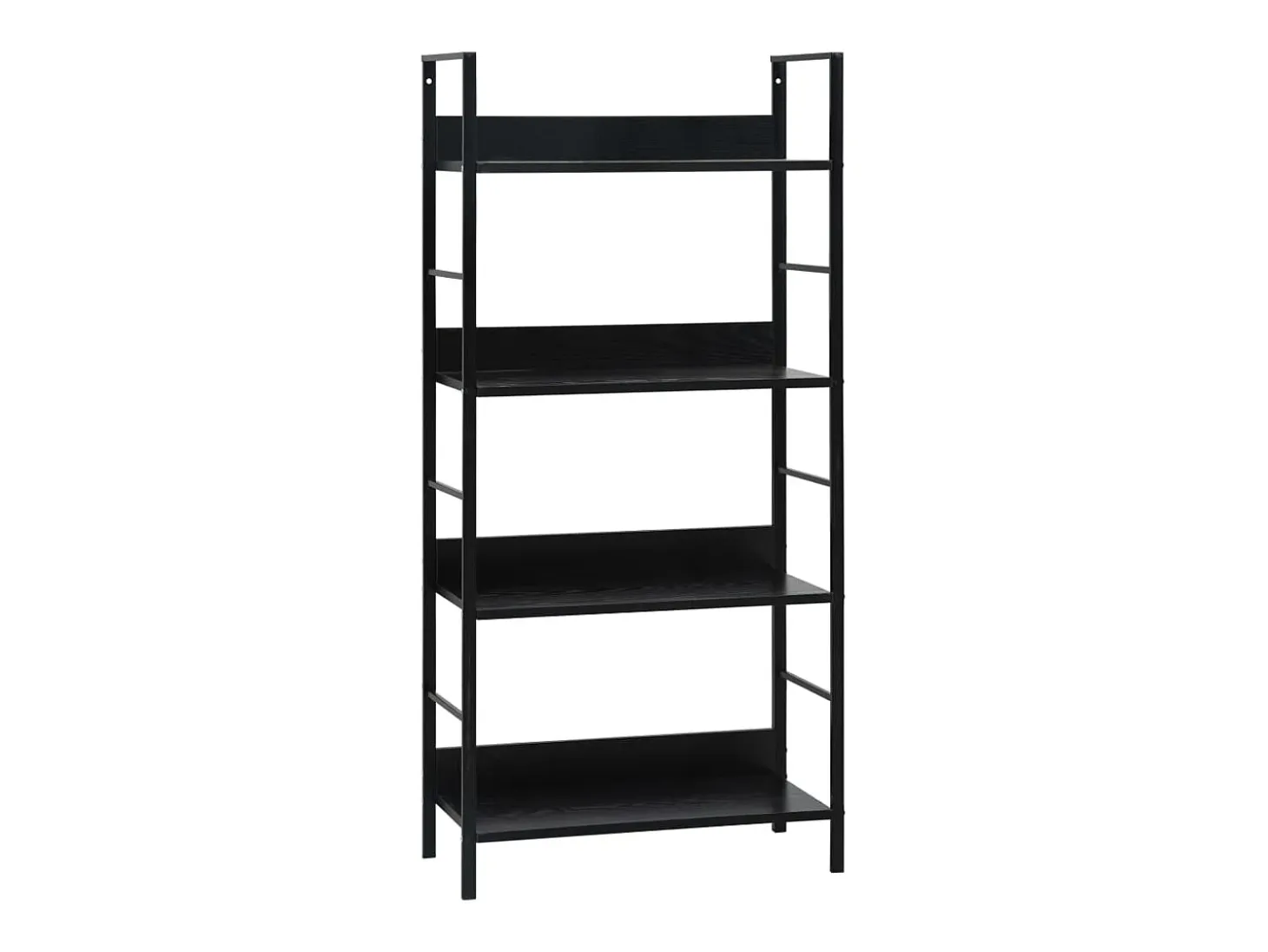 Uggeløse Estantería de 4 niveles madera ingeniería negro 60x27,6x124,5cm