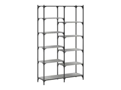 Ulrad Estantería erro y madera ingeniería gris Sonoma 100x32x170 cm