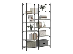 Ulrad Estantería erro y madera ingeniería gris Sonoma 100x32x170 cm