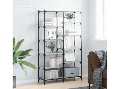 Ulrad Estantería erro y madera ingeniería gris Sonoma 100x32x170 cm