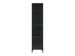 Unaris Librería con 4 peldaños madera ingeniería negro 139x33,5x149 cm