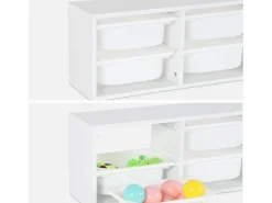 Unidad de almacenamiento para niños, 6 cubos blanco