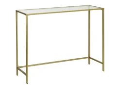 Valora Consola tapa de cristal estructura dorada moderna