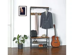 Valora PERCHERO DE ROPA DE METAL MARRÓN RÚSTICO PARA PASILLO