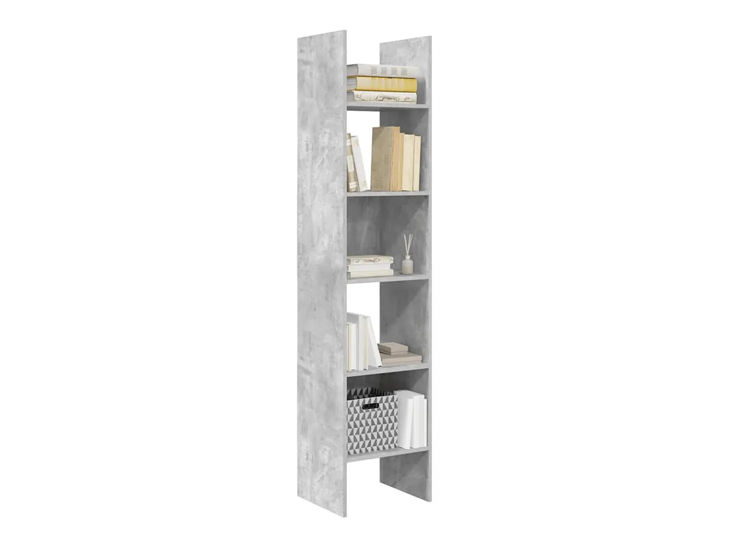 Vamdrup Estantería de madera contrachapada gris hormigón 40x35x180 cm