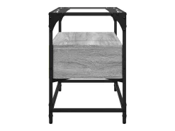 Varel Mueble TV cristal y madera ingeniería gris Sonoma 60x35x51 cm