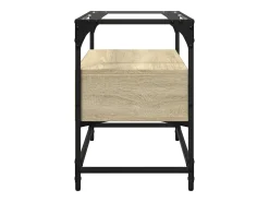 Varel Mueble TV cristal y madera ingeniería roble Sonoma 60x35x51 cm