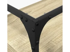 Varel Mueble TV cristal y madera ingeniería roble Sonoma 60x35x51 cm