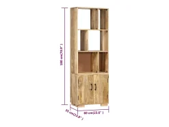 Vendrik Estantería madera maciza de mango 60x35x180 cm