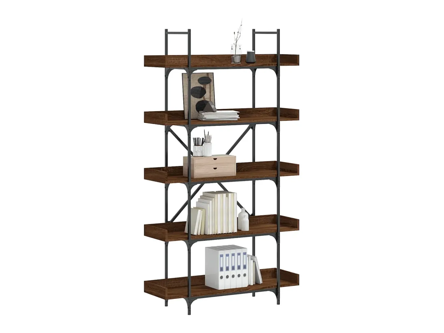 Vero Beach Librería 5 estantes madera ingeniería marrón 100x33x180,5 cm