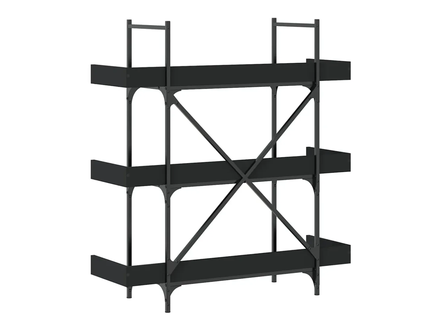 Vero Beach Librería de 3 estantes madera ingeniería negro 100x33x108,5 cm