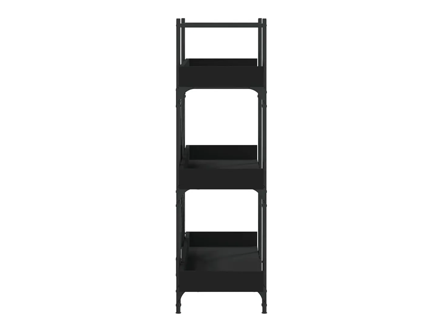 Vero Beach Librería de 3 estantes madera ingeniería negro 100x33x108,5 cm