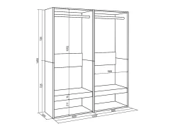 Vestidor abierto, 120x35x145cm, Dormitorio, habitación, Armario, perchero, Cemento