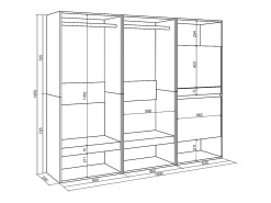 Vestidor abierto, 180x35x145cm, Dormitorio, habitación, Zapatero, Roble
